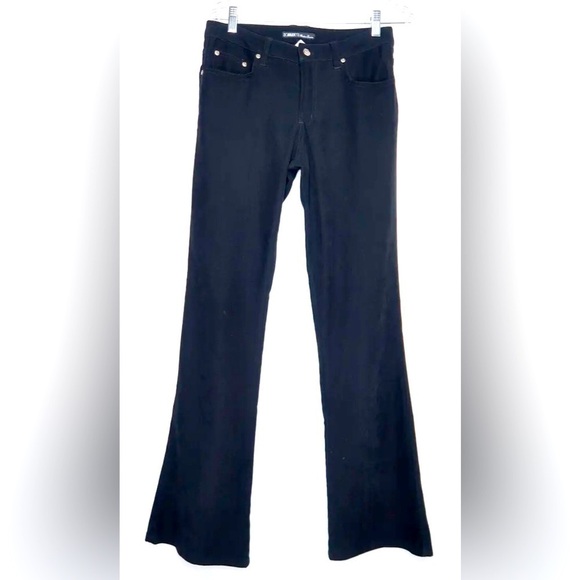 Vintage Z Cavaricci Modern Basics Flared Black Stretch Skinny Jeans Distressed - Picture 1 of 8